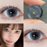 Daiiibabyyy    1 Pair Yearly Korean Lenses Popular Color Contact Lenses With Prescription Myopia Lenses  Halloween Lenses Cosplay Blue