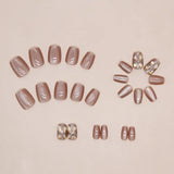 DAIIIBABYYY  -  24 Square Short Fake Nails +1 Nail File +1 Piece of Jelly Glue