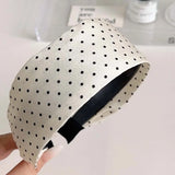 Daiiibabyyy  Wide edge black and white polka dot headband women's 2025 new pressure hair wash face hairhoop fashion headband hair accessories