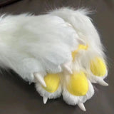 Daiiibabyyy  New Kawaii Animal Paw Gloves, Plush Cosplay Claw Mittens with Movable Nails for Anime Costume Party