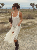 Daiiibabyyy  New Sexy U Neck Maxi Dresses Women Sleeveless Knitting Patchwork Cover Up Dress Summer Party Evening Female Vestidos