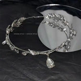 DAIIIBABYYY  -  Exotic Tassel Headwear Super Fairy Rhinestone Eyebrows Drop Headband Headband New Bridal Wedding Hair Accessories Lolita Female
