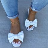 Daiiibabyyy  Women's Slippers Summer New Fashion Shoes for Women Plus Size 43 Solid Bow Flat Outdoor Beach Slippers Female Zapatos Mujer