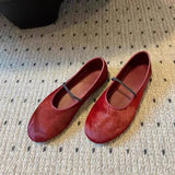 Daiiibabyyy  Faux Horsehair Ballet Flats Women Round Toe Elastic Band Mary Janes Shoes New Designer Fur Flats Women Cozy