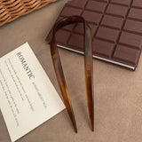 DAIIIBABYYY  -  Ins Hot Selling Retro 12cm U-shaped Hairpin Fashion Acetic Acid Hair Stick Hair Accessories For Women Girls