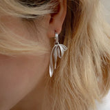 Daiiibabyyy  Ribbon Shaped Dangle Earrings For Women Designer Chic Luxury Drop Earring Party Gift
