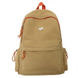Daiiibabyyy  High School Student Backpack, Simple Solid Color, Middle School Student Backpack, Large Capacity, Lightweight Backpack