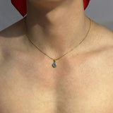 Daiiibabyyy  Anniversary Waterproof Blue Eyes Choker Chain Durable Titanium Eye Necklace Stylish Minimalist Design Demon Eye Earrings Daily