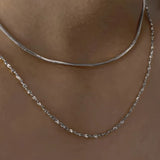 Daiiibabyyy  New Double Layer Necklace Women's Simple Fashion Petal Chain Necklace Design Jewelry Gift Women's Necklace Set for Daily Jewelry