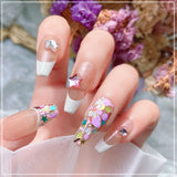 Daiiibabyyy Nail Art Decorations Purple Star Mixed Sequins Heart Round Shape Colorful Multi-function Glitter Powder Sequins Nail Accessories