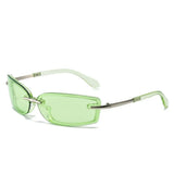 Daiiibabyyy  New Fashion Korean Y2K Sunglasses for Women Men Square Frameless Sun UV Protection Outdoor Sports Outfits Glasses Decoration