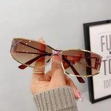 Daiiibabyyy  New Vintage Sunglasses Women Men Fashion Y2K Brand Designer Black Gradient Sun Glasses Steampunk Glasses Shades Glasses Eyewear
