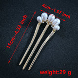 Daiiibabyyy  Metal Pearl Hairpins Metal U-Shaped Hair Clip Pins Vintage Long Thick French Pins Hair Sticks For Women Gifts