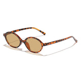 DAIIIBABYYY  -  Sexy Small Oval Leopard Sunglasses Women Lovely Ins No Makeup Plain Glasses Frame Men Eyewear Cute Decorative Computer Glasses