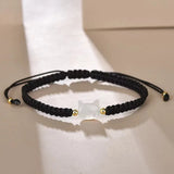 DAIIIBABYYY  -  Natural Moonstone Obsidian Bracelets Minimalist Fidget Bracelet Handmade Cute Black White Cat Bracelet Jewelry Party Accessories