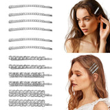 Daiiibabyyy  Shiny Rhinestone Hairpins for Women Fashion Simple Gold Silver Color Hair Clip Girl Hair Accessories Hairgrips Jewelry Gift