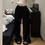 Daiiibabyyy  Loose High Waist Grey Sweatpants Women 2025 Casual Wide Leg Sport Pants Women Korean Fashion Streetwear Oversize Trousers Mujer