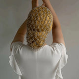 Daiiibabyyy  Bar Mitzvah Crown Hair Hoop Head Chain Bride Tiaras Korean Style Cap Head Chain Hair Accessories Headband