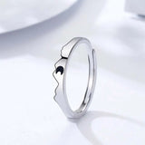 Daiiibabyyy  2Pcs Sun Moon Lover Couple Rings For Women Men Silver Color Adjustable Open Finger Ring Wedding Jewelry Valentine's Day Gifts