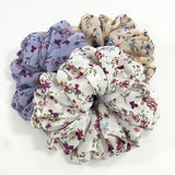 DAIIIBABYYY  -  Large Hair Band Elastic Chiffon Scrunchies Floral Print Malaysian Bunch Hair Tie Oversized Volumizing Malaysian Rubber Band
