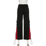 Daiiibabyyy  Women Y2K Flare Jeans Contrasting Low Waist Wide Leg Loose Patchwork Denim Pants Streetwear Trousers Vintage Casual