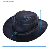 Daiiibabyyy  American Retro Western Cowboy Hat Women Outdoor Horseback Riding Travel Sun Shade Sunscreen Hat Mountaineering Hat PU Soft
