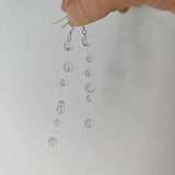 Daiiibabyyy  Niche Clear Glass Beads Dewdrop Tassel Long Earrings Chilly Style Personalized Jewelry For Women Birthday Friends Gifts