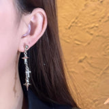 Daiiibabyyy  Elegant and Exquisite Cross Earrings for Women, Unique Design, High-end Jewelry, Christmas Party Gifts, New Fashion Trend