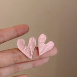 Daiiibabyyy  Cute Multiple Pink Opal Rhinestone Heart Flower Geometric Drop Earrings Enamel Simulated Pearl Pendant Earring for Women