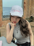 Daiiibabyyy Soild Letter Summer Spring Berets Ladies Women Girls Fashion Trendy Outdoor Street Cap