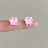 Daiiibabyyy  Exquisite Pink Star Moon Drop Earrings for Women Sweet Cute Shiny Zircon Geometric Temperament Earrings Wedding Jewelry Gifts
