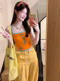 DAIIIBABYYY  -  Female Trend Sexy Patchwork Bow Sling Top Tee Summer Fashionable Hollow Out T-Shirts Women Clothes Slim Bodycon Camisole Tops