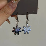 Daiiibabyyy  Simple stainless steel flower hook ear for men