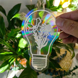 Daiiibabyyy PVC Sun Catcher Self Adhesive Glass Window Stickers Cat Moth Energy Suncatcher Wallpaper Rainbow Prisms Sticker Sunlight Decals