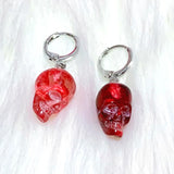 Daiiibabyyy  Goth Resin Skull Drop Earrings Grunge Rock Charms Earring for Women Punk Cool Accessories Goth Jewelry Geometric Grunge Earrings