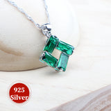 Daiiibabyyy Green Zircon 925 Silver Jewelry Sets Bridal Earrings Rings Pendant Necklace Stone Bracelets Set For Women