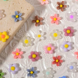 Daiiibabyyy 50Pcs Colorful 3D Resin Flower Mix Color Nail Ornaments for Nail Art Decorations Spring Summer DIY Manicure Nail Art Accessories