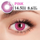 Daiiibabyyy  1 Pair Cosmetic Color Lens Korea Cosplay Big Eyes Contact Lens Diameter Large Pink Lens