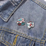 Daiiibabyyy  Cartoon Cute Brooches for Nurses Doctors Metal Cute Heart Funny Decorative Pin Hospital Theme Brooches Fashion Jewelry