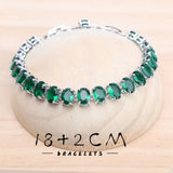 Daiiibabyyy 925 Silver Bridal Green Zircon Jewelry Sets For Women Wedding Earrings Rings Bracelets Pendant Necklace Set