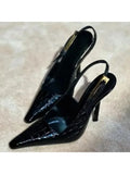 DAIIIBABYYY   -  Pointed Stiletto Heels Women Pumps Leather 2024 Summer Designer Mule Sandals Elegant Sexy Office High Heels Shoes Female New