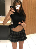 DAIIIBABYYY  -  Y2K Plaid Pleated Skirts Women Harajuku Low Waist Sexy Mini Skirt Retro American Gothic Streetwear Casual Lady Slim Skirt