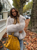 DAIIIBABYYY  -  Solid Color Plush Women's Coat Fashion Fluffy Faux Fur Jacket  Long Sleeve Warm Cardigan Coat 2024 Lady Winter Street Outerwear