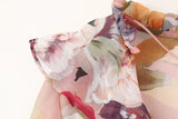 Daiiibabyyy  Ruffles V neck Floral Print Chiffon Full Sleeve Dress Woman Ball Tassel Lacing up Bow Waist Mini Summer Dresses Femme Robe