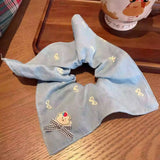 Daiiibabyyy  Elegant Ballet Satin Surface Wide Scrunchie Hair Band For Women Girls Sweet Hair Ornament Rubber Band Fashion Hair Accessories