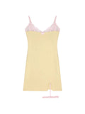 DAIIIBABYYY  -  Sweet Hot Girl Yellow Strap Dress Women's Summer Pure Sexy Lace Tight Fit Wrap Hip Short Dress Fashion Female Clothes