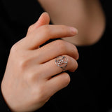 DAIIIBABYYY  -  Lucifer Sigil stainless steel ring for men and women, fashionable retro Satan Leviathan cross amulet jewelry gift