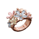 Daiiibabyyy  All-match Painting Oil Flower Ring Multicolor Petal Stretch Ring Zinc Alloy Classic Opening Ring Party