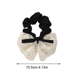 Daiiibabyyy  2pcs new lace bow large intestine hair ring cute hairband rubber band head accessory