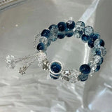 DAIIIBABYYY  -  Fashion Korean Sweet Crystal Beads Bracelet for Women Exquisite Feather Butterfly Tassel Charm Bracelet Girls Party Jewelry Gift